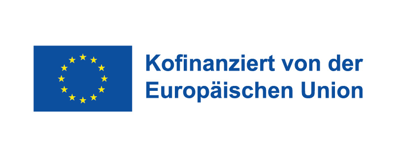EU Fahne mit dem Text: Kofinanziert von der Europäischen Union